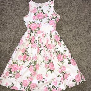 Lands End size 12 pink floral dress